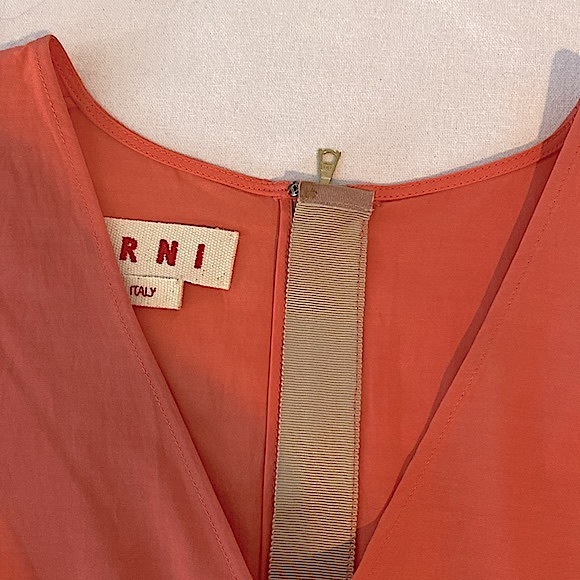 MARNI Sleeveless V Neck Poplin Top - Picture 7 of 9